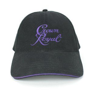 Crown Royal Liquor Baseball Embroidered Adjustable Strapback Black/Purple Hat
